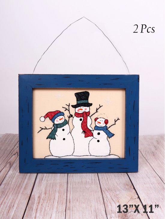 Snowman Picture Frame Set (2pcs)